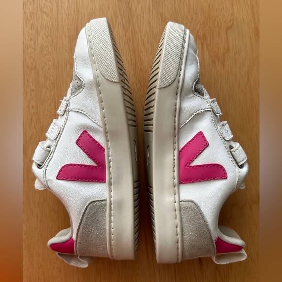 VEJA Kids White & Pink V-10 Sneakers US 2 - Picture 4 of 7